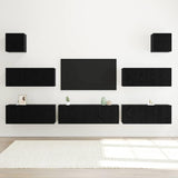TV Cabinet Set 7 pcs Black oak 100 x 30 x 30 cm Engineered wood 3332572