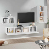 4 Piece TV Cabinet Set White Engineered Wood 3114334