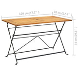 Folding Garden Table 120x70x74 cm Solid Acacia Wood 313159