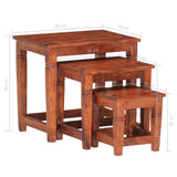 Nesting Tables 3 pcs Solid Acacia Wood 286263