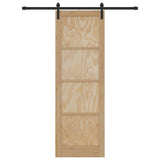 Sliding Door Manual Natural and black 78 x 232 cm 3333166