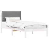 Bed Frame with Upholstered Headboard Light Grey 75 x 190 cm 877883