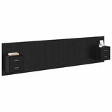 Headboard with Cabinet 3 pcs Black Oak Engineered Wood 3416135