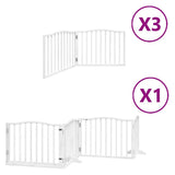 Dog Gate with Door Foldable 10 Panels White 800 cm Poplar Wood 3155619