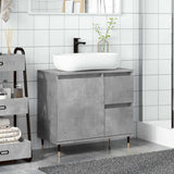 Bathroom Cabinet Concrete Grey 65x33x60 cm Engineered Wood 857222