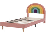 Upholstered bed 90*190, withted frame and headboard, youth bed, for adults & teenagers, wooden WF311460AAR