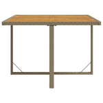 Garden Table Beige 109x107x74 cm Poly Rattan&Solid Wood Acacia 316791