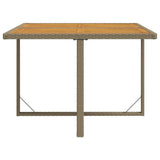 Garden Table Beige 109x107x74 cm Poly Rattan&Solid Wood Acacia 316791