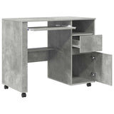 Desk with Wheels Concrete Grey 91 x 50 x 77 cm Engineered Wood 869533