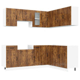 11 Piece Kitchen Cabinet Set Kalmar Smoked Oak Engineered Wood 3314946
