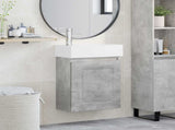 Bathroom Vanity Unit with Tap Concrete Grey 45.5 x 22.5 x 84 cm 889464