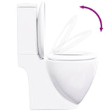 Ceramic Toilet Back Water Flow White 240376