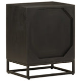 ZNTS Bedside Cabinet Black 40x30x50 cm Solid Wood Mango and Iron 371999