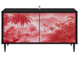 TV Cabinet AACHEN 69 x 33 x 50.5 cm Black Oak Engineered Wood 8007026