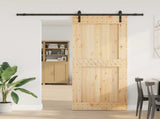 Sliding Door NARVIK Natural and Black 100 x 210 cm 3445310