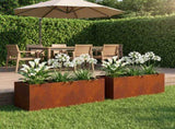 Garden Planter 2 pcs Rusty 80 x 30 x 30 cm Weathering Steel 8005217