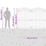 Garden Fence Woerden White 240 x 215 cm Powder-coated steel 42003972