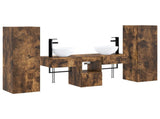 Bathroom Furniture Set 5 pcs Smoked Oak 33 x 34.5 x 100 cm 3405968