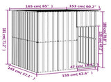 Dog House with Roof Anthracite 165x153x181 cm Galvanised Steel 172363