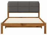 Bed Frame with Upholstered Headboard Natural and Light Grey 904119