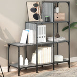Bookcase Grey Sonoma 92x30x102 cm Engineered Wood and Metal 845439