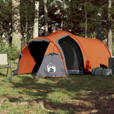 ZNTS Camping Tent Tunnel 3-Person Grey and Orange Waterproof 94392