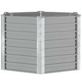 Garden Raised Bed Galvanised Steel 129x129x77 cm Grey 44856