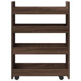 Narrow Storage Trolley 4 Tier Brown Oak Engineered Wood 855265