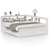 Bookcase Bed without Mattress White 160x200cm Solid Wood Pine 3324455