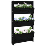 Wall Planter 3-Tier 60x18.5x110 cm Black Solid Wood Pine 825118