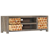 TV Cabinet Grey 120x30x40 cm Solid Mango Wood 282735