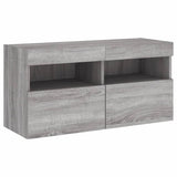 TV Wall Cabinet with LED Lights Grey Sonoma 80x30x40 cm 837207
