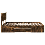 Bed Frame Smoked Oak 140 x 200 cm Engineered Wood 3408757