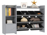Toy Storage Unit with 8 Removable Bins, Storage Shelves, Cabinet, Grey T3398P347689