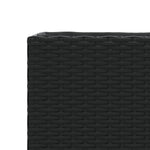 ZNTS Garden Planter with 2 Pots Black 72x30x32 cm Poly Rattan 366422
