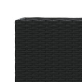 ZNTS Garden Planter with 2 Pots Black 72x30x32 cm Poly Rattan 366422