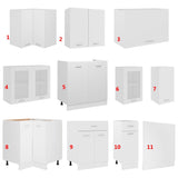11 Piece Kitchen Cabinet Set Lyon" White Engineered Wood 3067663