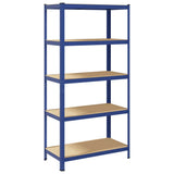5-Layer Storage Shelf Blue Steel&Engineered Wood 4016961