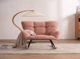 Mid Century Modern Teddy Fabric Tufted Upholstered Rocking Chair Padded Seat For Living Room W139760758