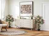 Set of Two Faux Rose Plants, with Pots T3398P344811