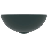 Bathroom Sink Ceramic Dark Green Round 146981