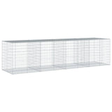 Gabion Basket with Cover 400x100x100 cm Galvanised Iron 3295196