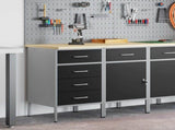 Work Cabinet with Drawer 2 pcs Black and Grey 100 x 55 x 85 cm 3321364