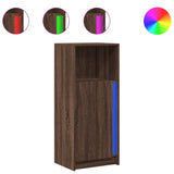 Sideboard with LED Brown Oak 42.5x34x100 cm Engineered Wood 852158