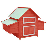Chicken Coop Red and White 150x96x110 cm Solid Firwood 171462