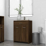 Bathroom Cabinet Brown Oak 60x33x80 cm Engineered Wood 815665