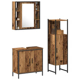 Bathroom Furniture Set with Shelf 3 pcs Brown Engineered wood 3332559