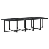 15 Piece Garden Dining Set Black Poly Rattan 3295046