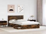 Bed Frame with Drawer Smoked Oak 120 x 190 cm Engineer Wood 3410190