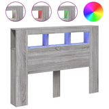 LED Headboard Grey Sonoma 140x18.5x103.5 cm Engineered Wood 837349